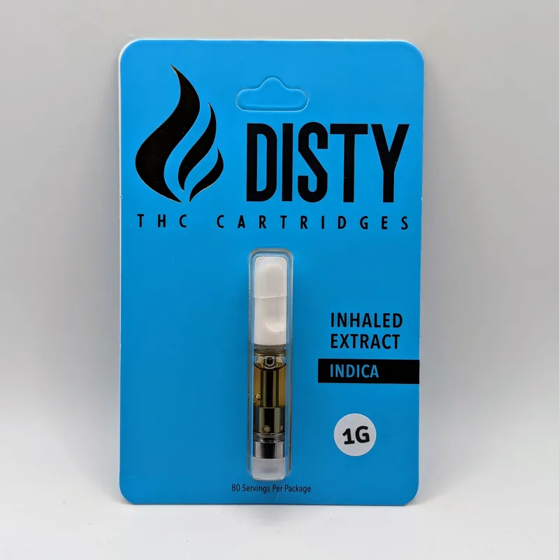 Disty Indica 1g cartridge in blue packaging