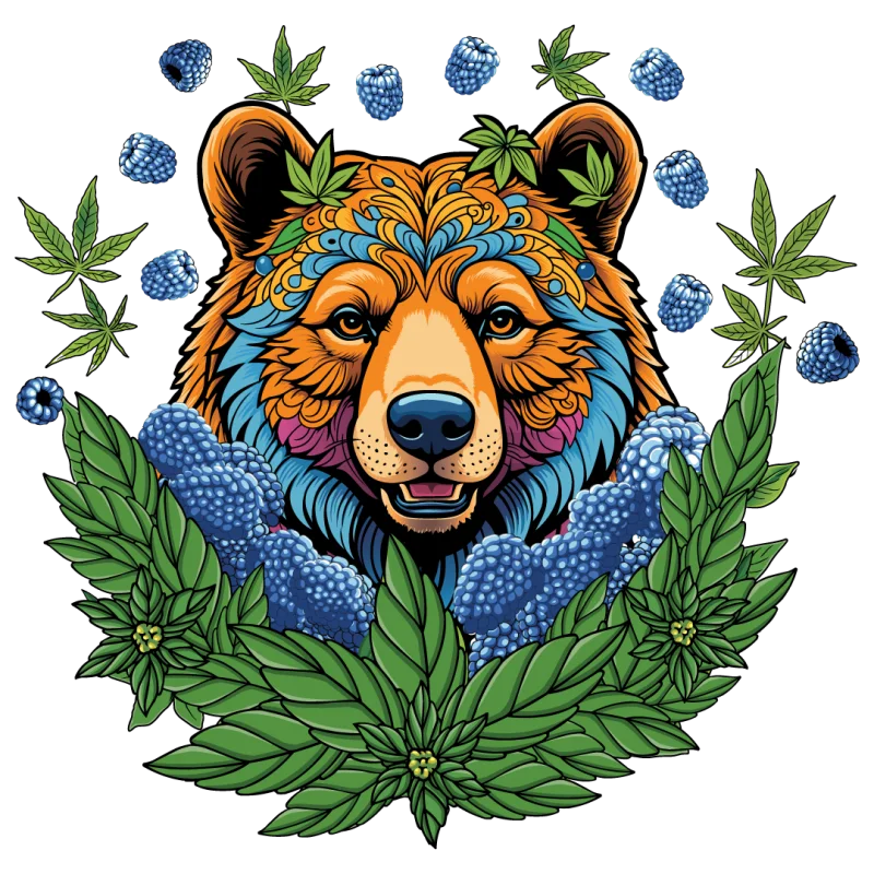 Bear artwork for Sour Blue Raspberry Kronic Kandiez