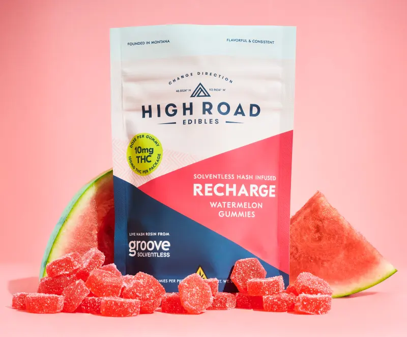 Recharge Watermelon (Sativa) Solventless Gummies